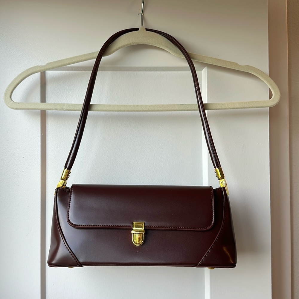 AMAZON Brown Shoulder Bag With Good Hardware